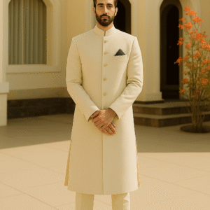 Zylare Regal Ivory Groom Sherwani Set